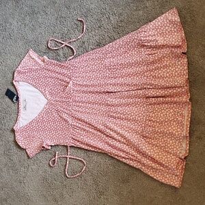 HOLLISTER SOFT MAUVE PINK floral tiny flowers Babydoll Mini DRESS Sz small NWT